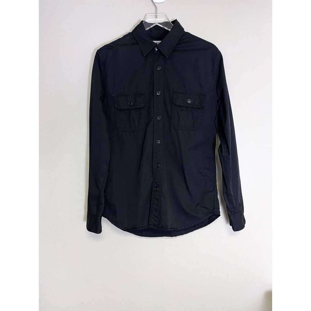 Buck Mason Mens Black Pockets 100% Cotton Button Down Medium